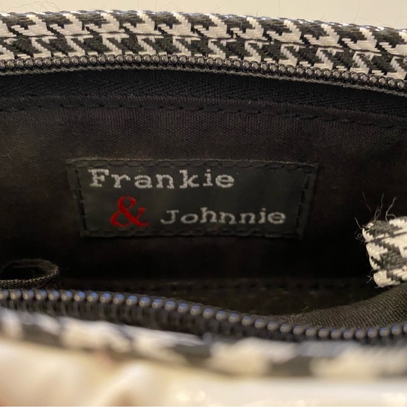 Frankie & Johnnie Make-up Cosmetic Houndstooth Bra Zipper Bag - Picture 5 of 7